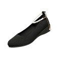 thumbnail image 2 of Willtoo Women's Flats Slip On Pearl-Embellished Go Walk Shoes for Women Comfortable Walking Sneakers Knit Low Wedge Dressy Ballet Shoes, 2 of 5