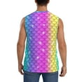 thumbnail image 4 of Haiem Men's Rainbow Scales2 Print Tank Tops Summer Sleeveless Cut Off Workout T-Shirts Fitness Vest Athletic Undershirts-X-Large, 4 of 8
