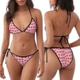 thumbnail image 3 of Fotbe Hand Drawn Strawberry Traje de Baño para Mujer de Dos Piezas – Bikini Sexy de Tirantes Tipo Halter con Diseño Triangular, 3 of 6