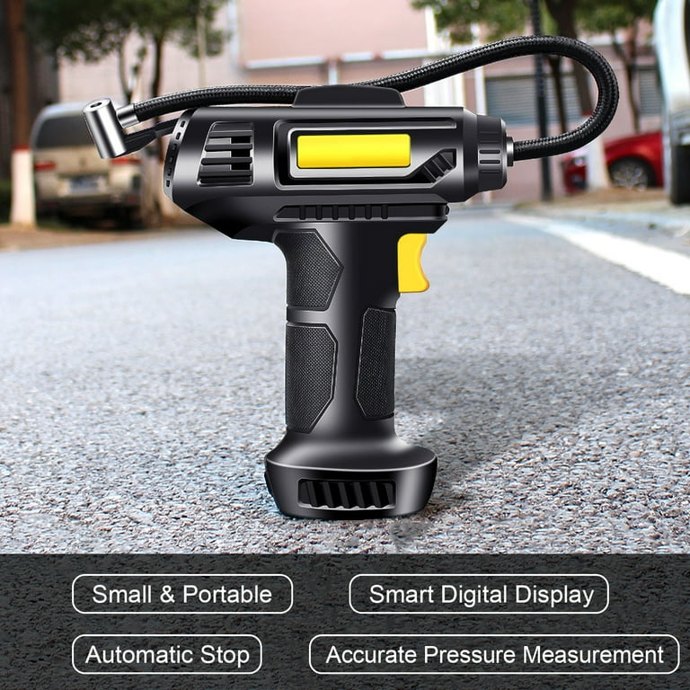Anself 4000mAh Tire Inflator Electric Handheld Cordless Bicycle Pump Portable Rechargeable Air Compressor with Digital Display for Car Bike Motorcycle