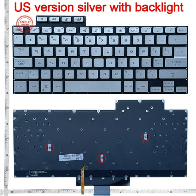 English US Keyboard for ASUS ROG Zephyrus ROG Huan 16 G16 GA503 GA503Q GA503QR GA503QS Huan 15 G15 GU603 GU603H With Backlit US Silver
