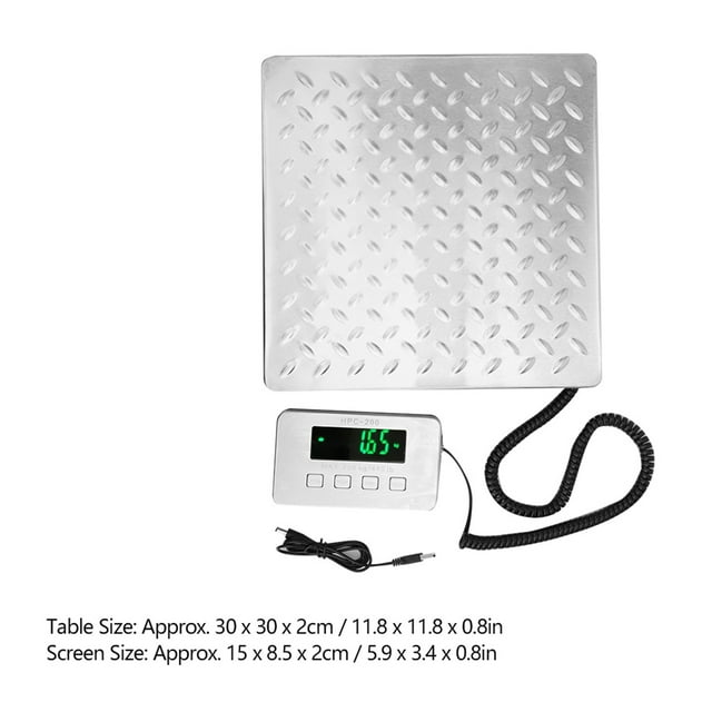 Báscula de Envío ANGGREK Digital de Plataforma Grande de Acero Inoxidable de Alta Resistencia 440 Libras 12 X 12 Pulgadas