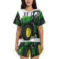 thumbnail image 1 of Fotbe big farm tractor Conjunto de Pijama Estampado para Mujer, 2 Piezas, Ropa de Dormir con Camiseta de Manga Corta y Shorts Suaves-4X-Large, 1 of 6