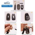 thumbnail image 4 of HSHDLDF for Chevy Key Fob Cover with Leather Key Fob Keychain 5 Buttons Soft TPU Key Shells Fit for Chevrolet Malibu Cruze Camaro Traverse Sonic Volt Bolt Equinox Key Fob Protector Black Gold(BP-Ch-, 4 of 6