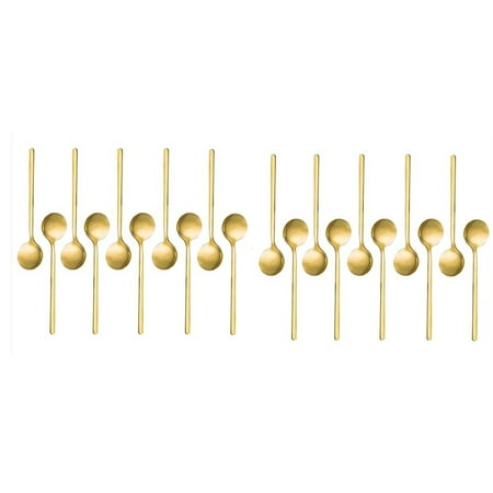 

Stainless Steel 20 Pcs Espresso Spoons Teaspoons for Coffee Sugar Dessert Cake Ice Cream Soup Antipasto (Gold)