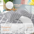 thumbnail image 2 of Abstract Geometric Bedding Duvet Cover Set Queen Size 4 Pieces Gray Moroccan Trellis Bedding Set with Zipper Closure, 1 Comforter Cover 90x92 Inches 1 Flat Sheet & 2 Pillow Cases, 2 of 7
