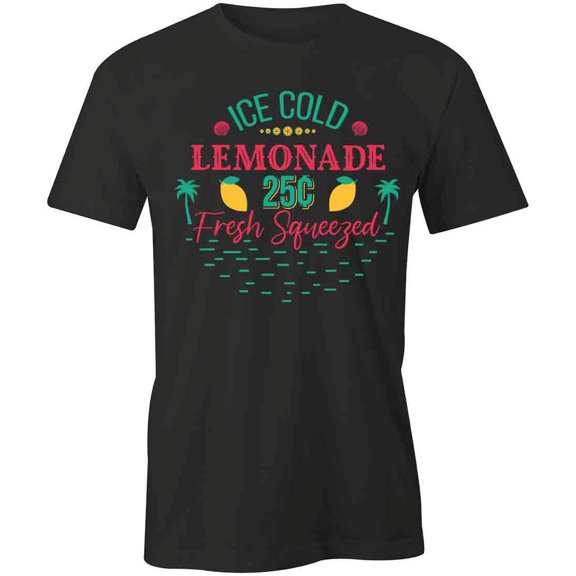 Ice Cold Lemonade T-Shirt | Tasty Drinks Black Tee Gift