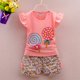 thumbnail image 1 of Ropa para niños, conjunto de verano para niños de 0 a 4 años, camisetas sin mangas para niñas, chaleco + Pantalones cortos, ropa de 2 uds, Top de algodón para niños, pijama 100 (3T) Gao Jinjia LED, 1 of 2