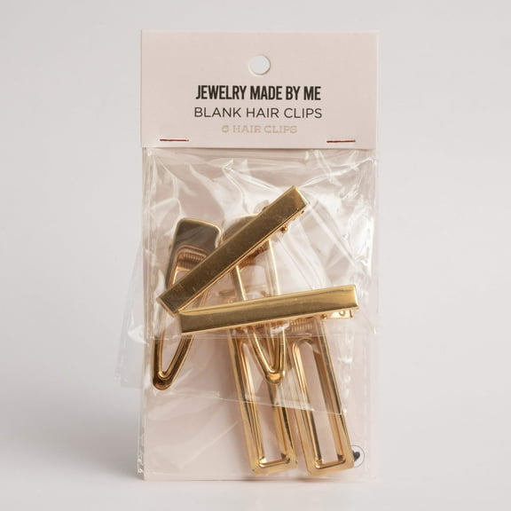 Gold Blank Hair Clips 6pk