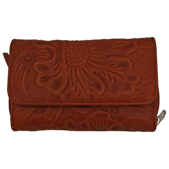 Cartera en Piel Vacuno FANA BOLSOS Cincelada Camel