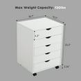 thumbnail image 3 of CONCETTA 5-Drawer File Cabinet, Lateral Filing Under Desk Storage Organizer with Wheels for Home Office, White, 3 of 8