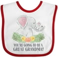 thumbnail image 3 of Inktastic You're Going to Be a Great Grandma Elephants with Flowers Boys or Girls Baby Bib, 3 of 4