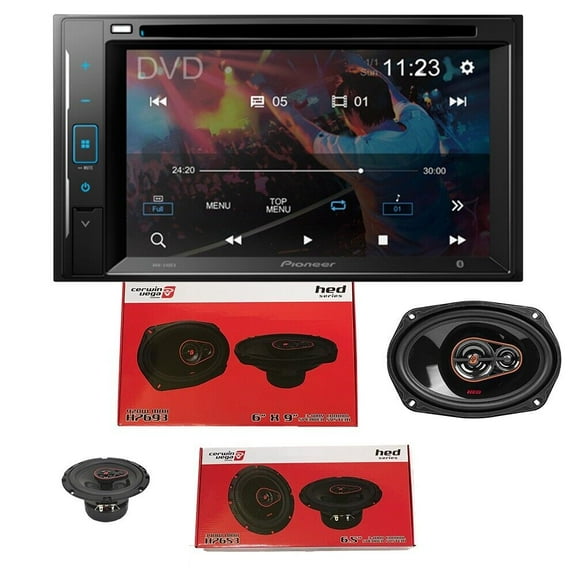 Pioneer AVH-240EX Double DIN DVD   Cerwin Vega H7653 6.5" and H7693 6x9"