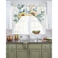 thumbnail image 2 of Sunflower Kitchen Curtains Swag Valance for Windows/Bathroom/Cafe, Green Eucalyptus Yellow Farmhouse Floral Rod Pocket Drape Panel Swag Curtain Valance for Bedroom/Living Room 55''x36'', 2 of 6