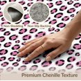 thumbnail image 6 of ODIKA Leopard Cheetah Spotted Print Zebra Stripe Border Motif Pink Flowing Dynamic Stain Resistant Flatwoven for Entryway, Kitchen, Mudroom, 6 of 7