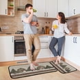 thumbnail image 6 of 2-Piece Kitchen Rugs Set Non-Slip Mats Carpet Floor for Kitchen, Bathroom (19.7"x27.6" & 19.7"x47.2") Snowmen and Deer in The Forest, 6 of 7