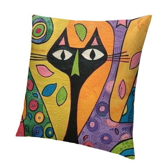 BANET Decorative Throw Pillowcases for Sofa Decor (Cat Brother) 12x12in