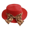 thumbnail image 2 of Sombrero de paja con lazo plano para mujer, sombrero de copa pequeño de verano, sombrero de paja para el sol, 56-58cm de circunferencia, 2 of 6