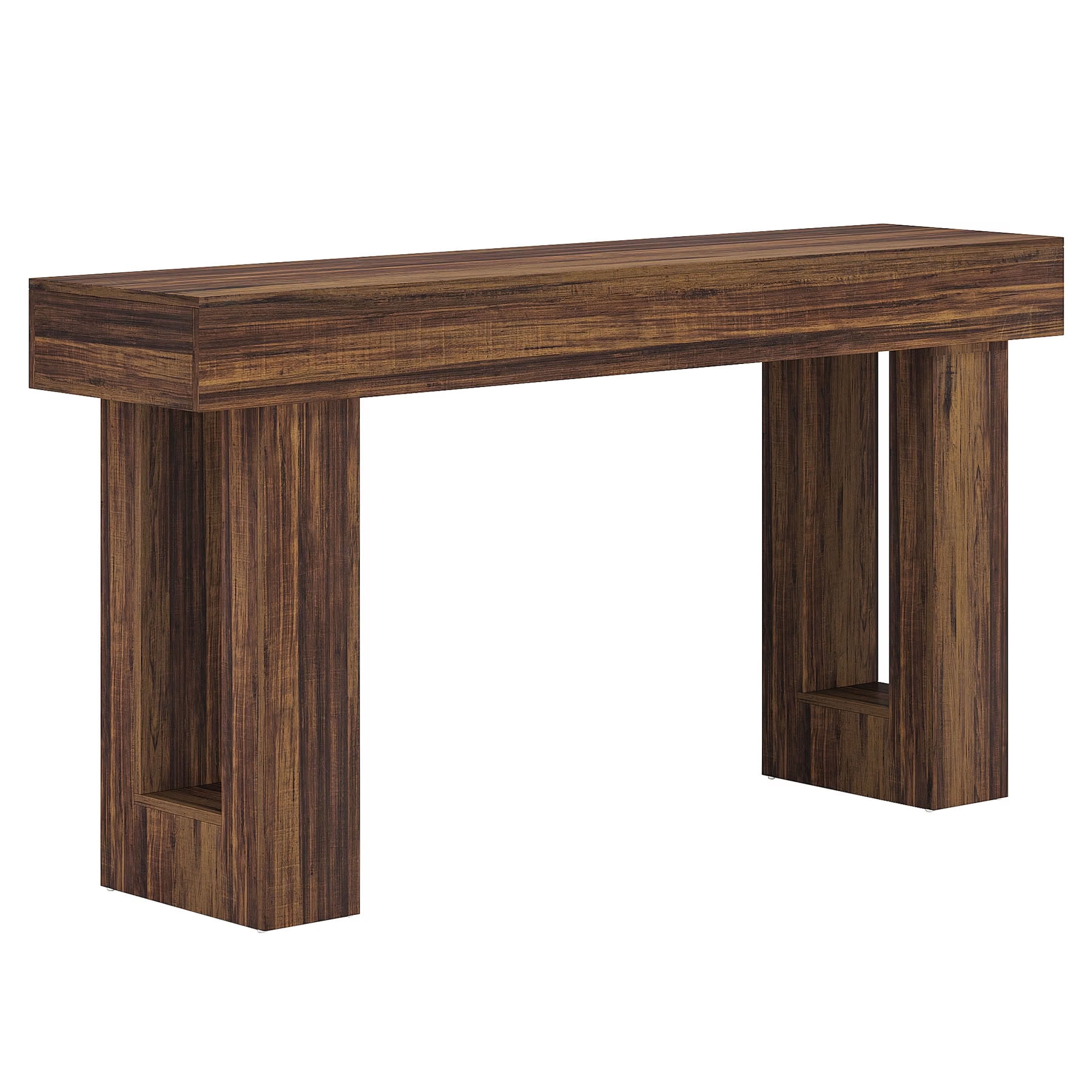 MAYEERTY 63 Inch Rustic Console Table, Farmhouse Wooden Table with Thick Legs for Entryway, Hallway, Living Room