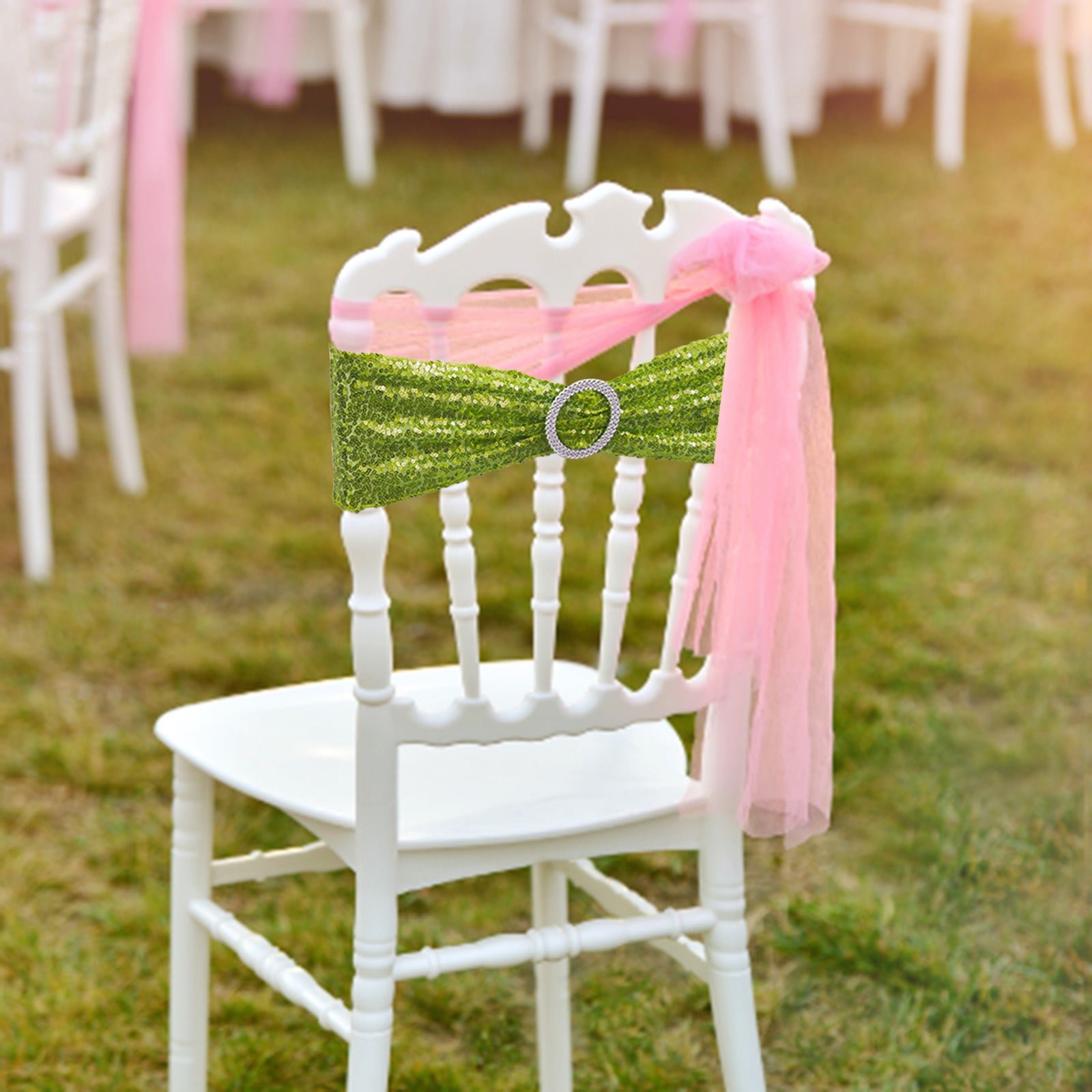 JHGoosa Holiday Party Decorative Chair Cover Bow Back Flower