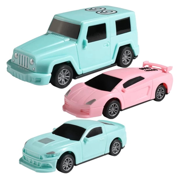 Coche de carreras para niños con retroceso, coche deformado, montaje DIY, juguete de otoño