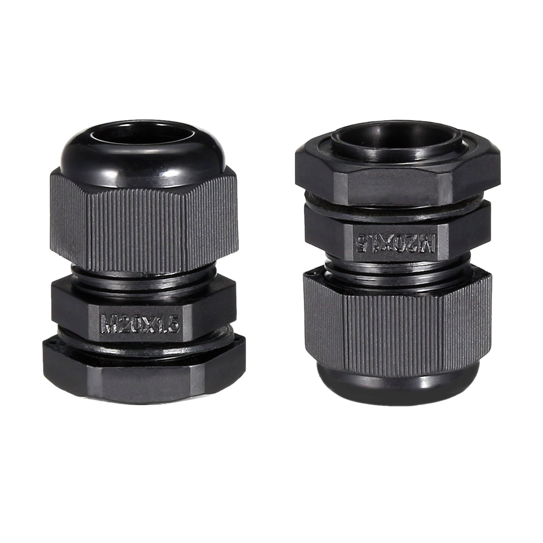 26Pcs M20 Cable Gland Waterproof Plastic Wire Glands Joints Black for 6