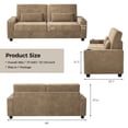 thumbnail image 6 of 87”Large Loveseat Sofa, 3 Seater Couch with Storage, Velvet Fabric Deep Seat Sofa with Pillow& Cup Holders, Modern Comfy Sofa with USB& Type-C Ports, Home Sofa Couch for Living Room Bedroom, 6 of 12
