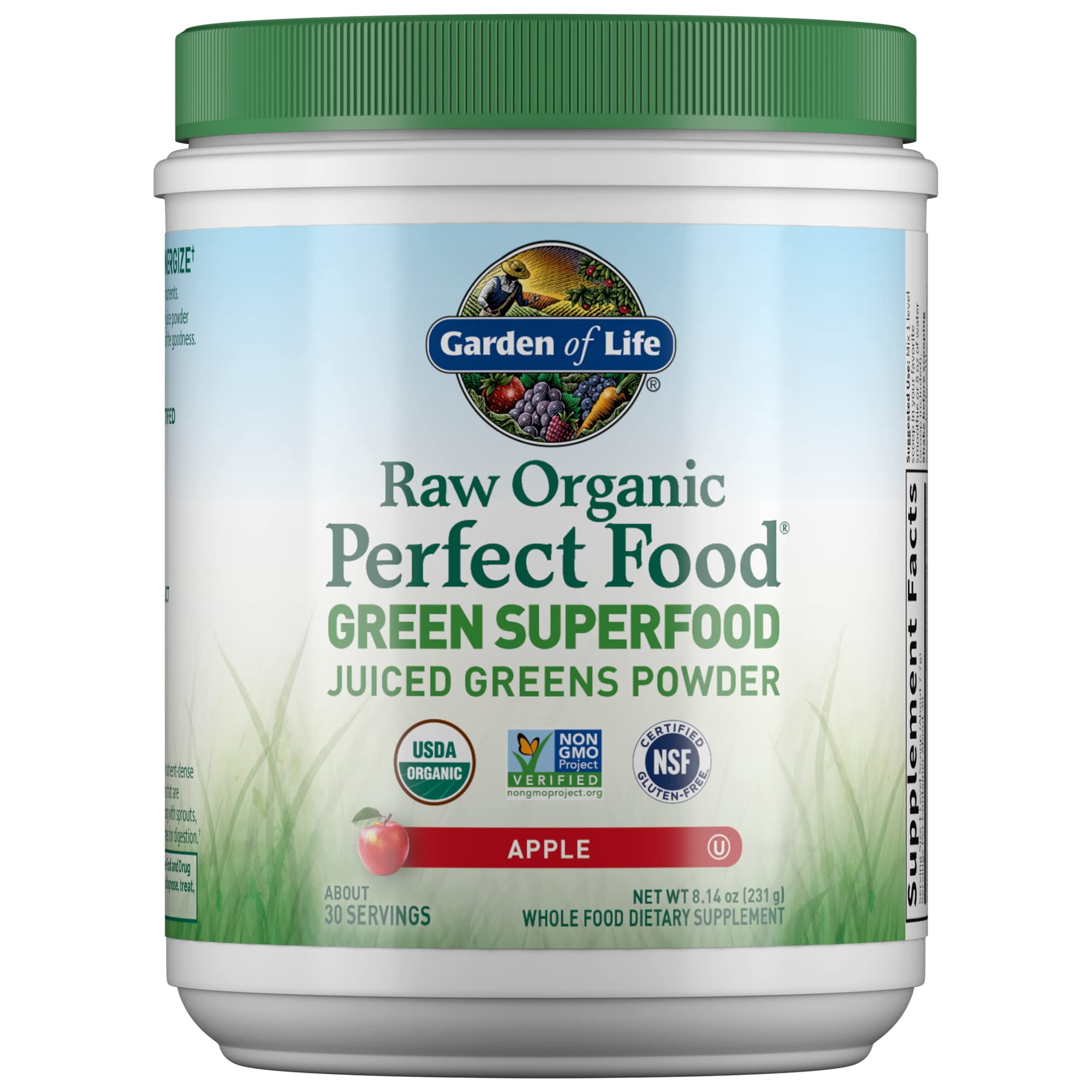 Garden of Life Raw Organic Perfect Food Green Superfood, Apple, 30 Servings