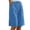 Blue, variant on Women's High-Waisted Linen Shorts - Summer Casual Wide-Leg Knee-Length Shorts with Pockets | Yubnlvae | Women Linen Shorts Casual Summer Knee Length Wide Leg High Waisted (Blue | L)