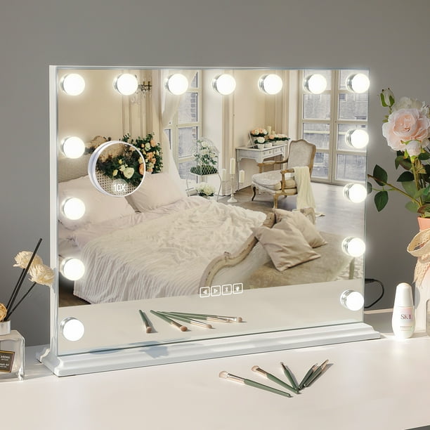 Fenair Large Hollywood Vanity Mirror with Lights Bluetooth Tabletop