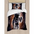thumbnail image 3 of Galaxy Duvet Cover Set, Astronaut in Outer Space with Andromeda Galaxy Fantasy Science Fiction Art Print, Decorative 3 Piece Bedding Set with 2 Pillow Shams, Queen Size, Grey Orange, by Ambesonne, 3 of 3