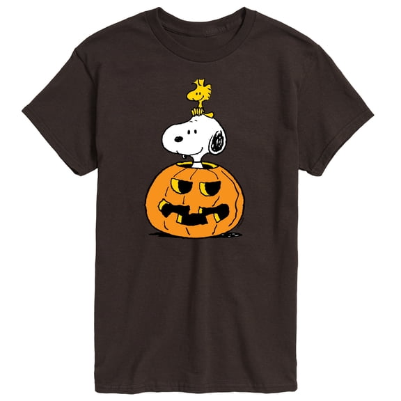 Peanuts - Snoopy Woodstock Pumpkin - Men's Short Sleeve Graphic T-Shirt