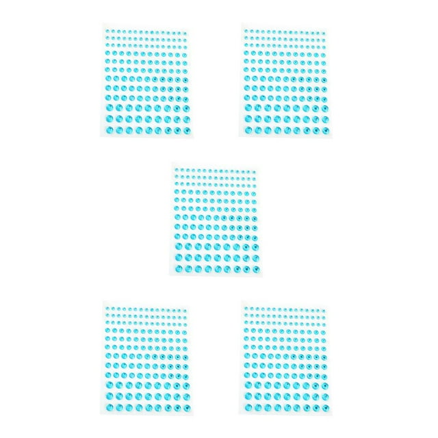 Maytalsory Eye Body Face Rhinestone Stickers Self Adhesive Bling Crystal Eyebrow Forehead Makeup Festival Accessory DIY for Women Blue 5Set