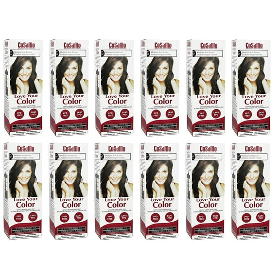 CoSaMo - Love Your Color Non-Permanent Hair Color 777 Medium Ash Brown - 3 Oz (Pack of 12)   3 Count Eyebrow Trimmer