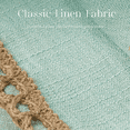 thumbnail image 5 of Phantoscope Set of 2 Soft Farmhouse Decorative Throw Pillow Covers, Burlap Linen Trimmed Tailored Edges Boho Accent Cushions Decor for Couch Sofa, Aqua Blue, 20x20 Inch, 5 of 8