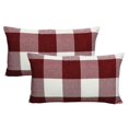 thumbnail image 1 of Pack de 2 fundas de almohada VAKADO a cuadros rojos y blancos de 30 x 51 cm, 1 of 2