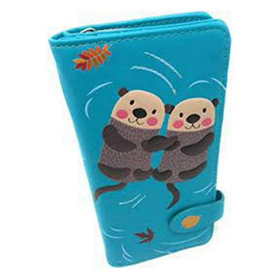 Shagwear Otters Large Teal Zipper Wallet