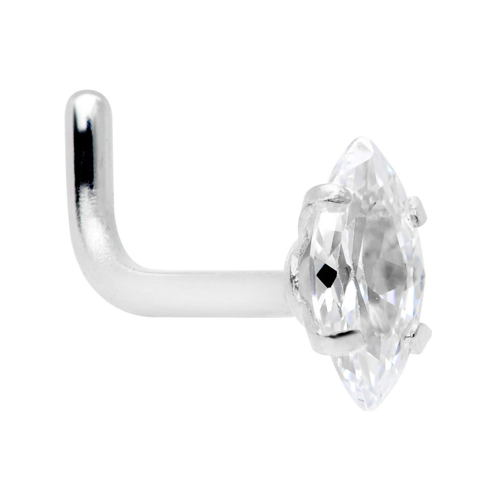 Body Candy - Body Candy Womens 18G 6mm 316L Stainless Steel L Shaped 316l Stainless Steel Nose Rings
