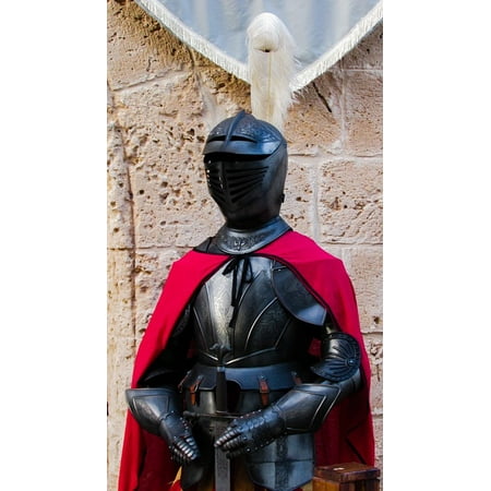 LAMINATED POSTER Sword Helmet Medieval Protection Metal Armor Poster Print 24 x