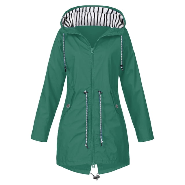 asddcavvf Womens Fashion Rain Jacket With Hood Lightweight Long Sleeve Windbreaker Zip Up Drawstring