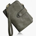 thumbnail image 1 of Apuakthei - Cartera pequeña de piel plegable para mujer, con ranuras para tarjetas, ventana de identificación, monedero con cremallera, 1 of 6