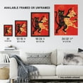 thumbnail image 3 of Artery8 Cat Fight Fun Lover Red Black Japanese Style Living Room Bathroom Extra Large XL Wall Art Poster Print, 3 of 5