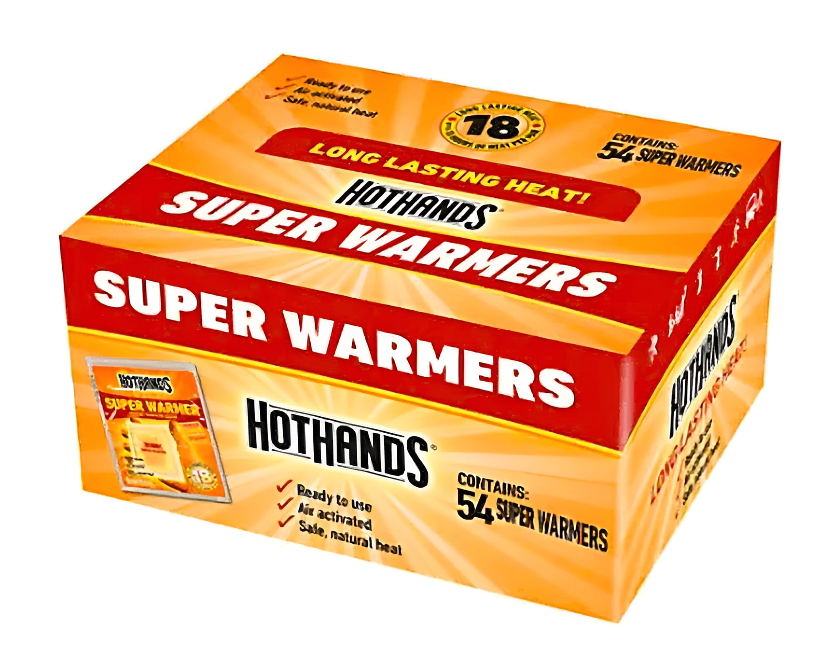 HotHands 18 Hours Super Warmers Body and Hand Chemical Hand & Foot Warmers 54 Piece