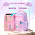 thumbnail image 2 of DAKIMOE School Backpack Book Bags Primary Middle School Bags for Kids Girls Teens Back to School Large Bookbags with Multi Pocket for 7-14 Years Purple, 2 of 6