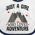 thumbnail image 4 of Inktastic Just a Girl Who Loves Adventure Girls Baby Bib, 4 of 4