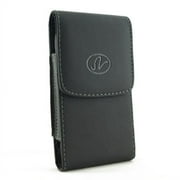 Premium Black Leather Case Cover Protective Pouch Belt Holster Clip O3B for iPhone 8