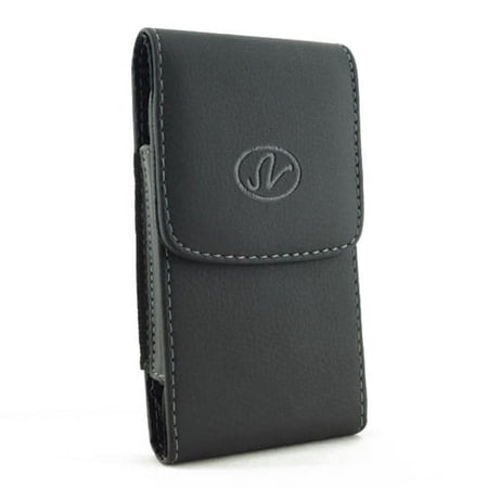 Premium Black Leather Case Cover Protective Pouch Belt Holster Clip O3B for iPhone 8