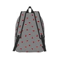 thumbnail image 3 of Balery Ladybugs on Black and White Striped Vintage Canvas Backpack for Men and Women - Large Capacity, Durable Travel Laptop Bag for School, Work, Hiking, and Outdoor Activities, 3 of 7