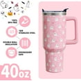thumbnail image 4 of Halloween Ghost Tumbler 40oz with Handle & Straw - Cute Spooky Ghosts Stainless Steel Vacuum Insulated Water Bottle, Gift for Women & Girls (1-Pack), 4 of 6