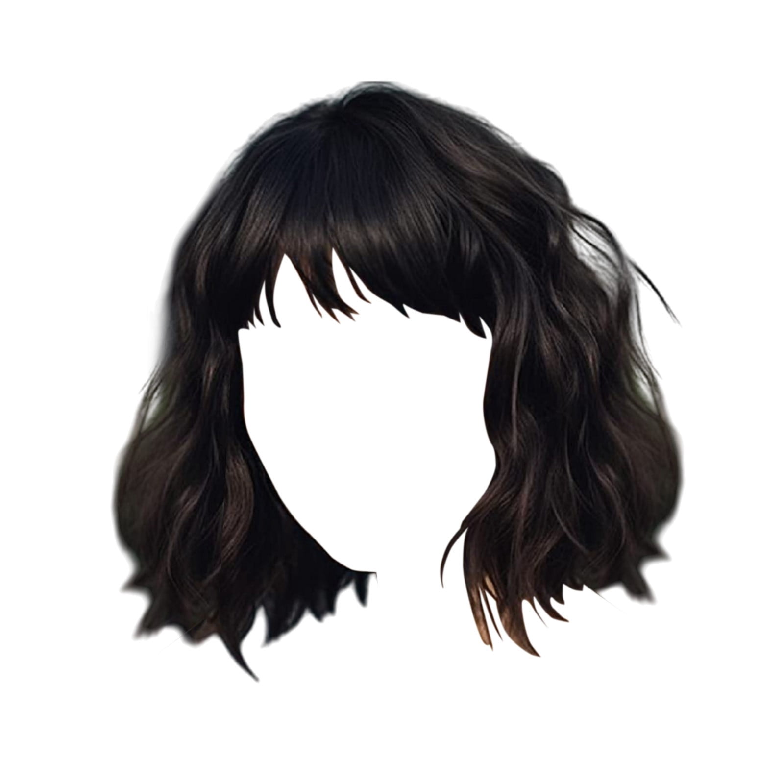 YSGFHGJW Human Hair Wig,Europe And The United States Wigs For Boys And Girls With Bangs Short Curly Hair Party Available Ripple Multi Color Optional Rose Net Head Styling,Black